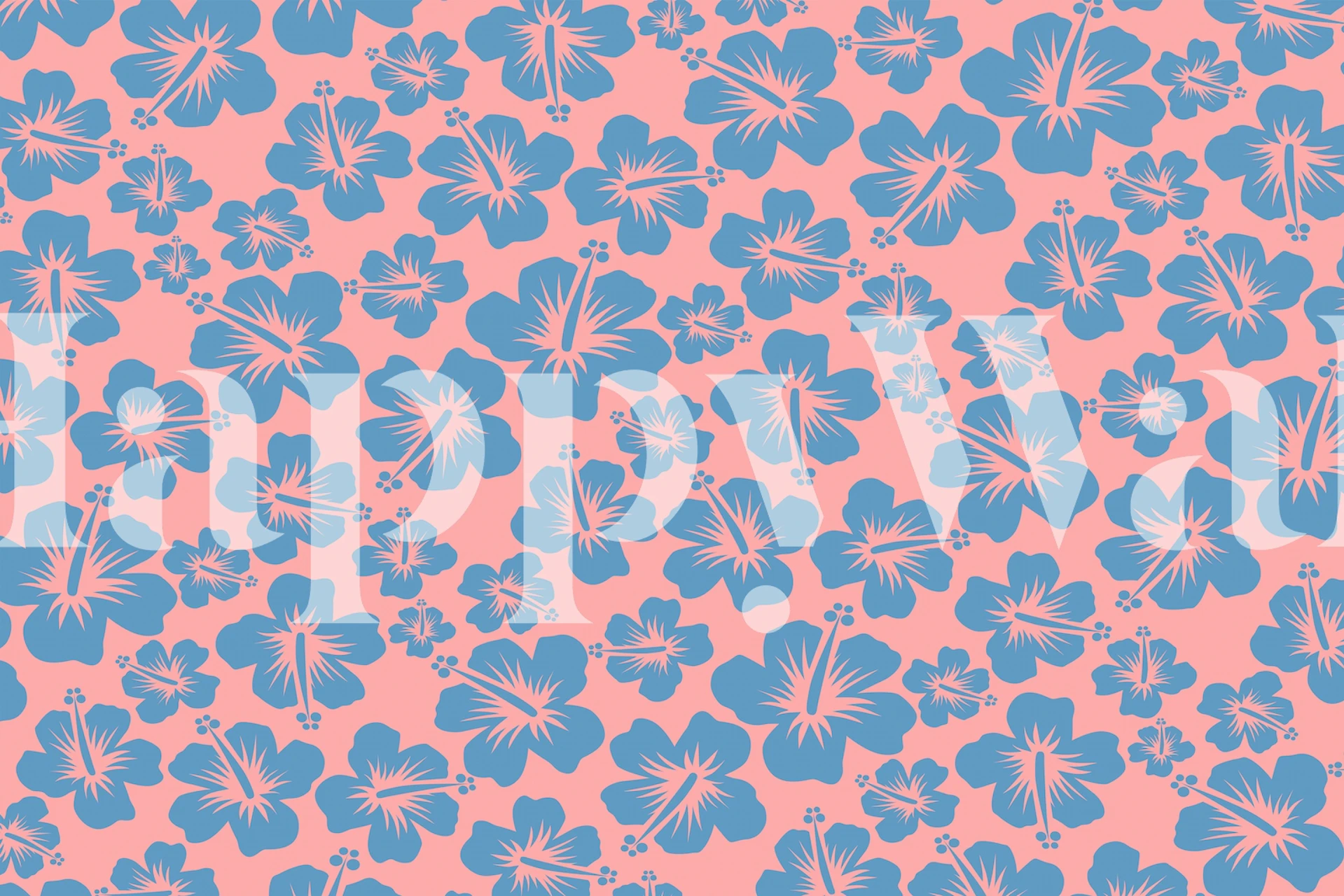 Projekt tapety kwiatowej Blue and Pink Garden