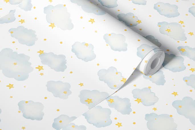 Clouds and starswallpaper roll