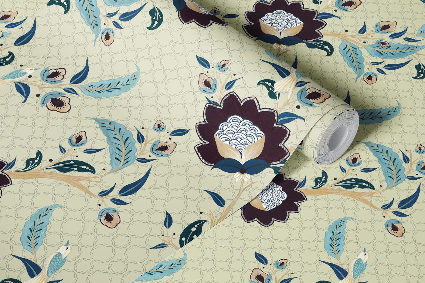 Chintz floral wallpaper roll