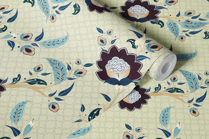 Chintz floralwallpaper roll