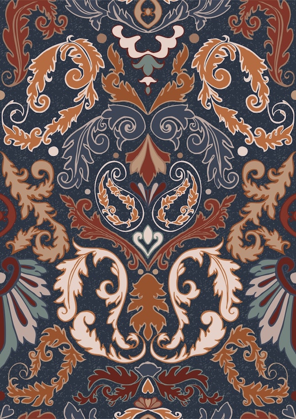 Damask Acanthus leaf & Paisley