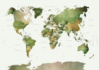 World Map in Green wallpaper