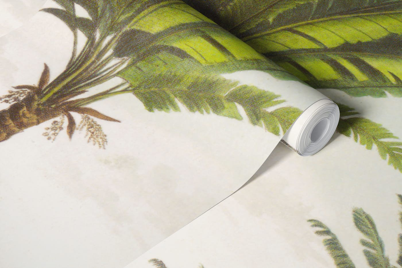 Antique Tropical Landscape Painting wallpaper roll