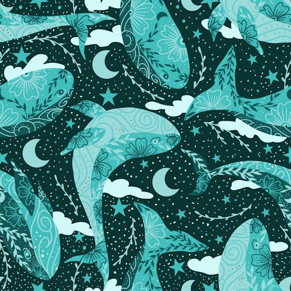 Swimming celestial whale