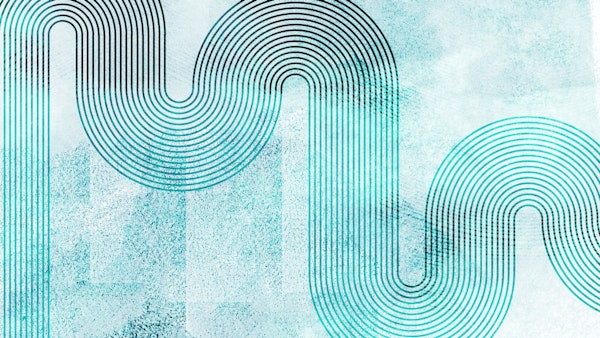 Cyan Bauhaus Grunge Lines