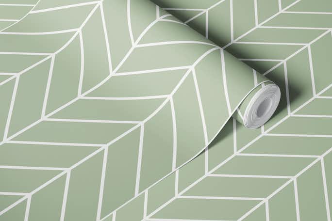 Chevron Pattern - Sage Green 2wallpaper roll