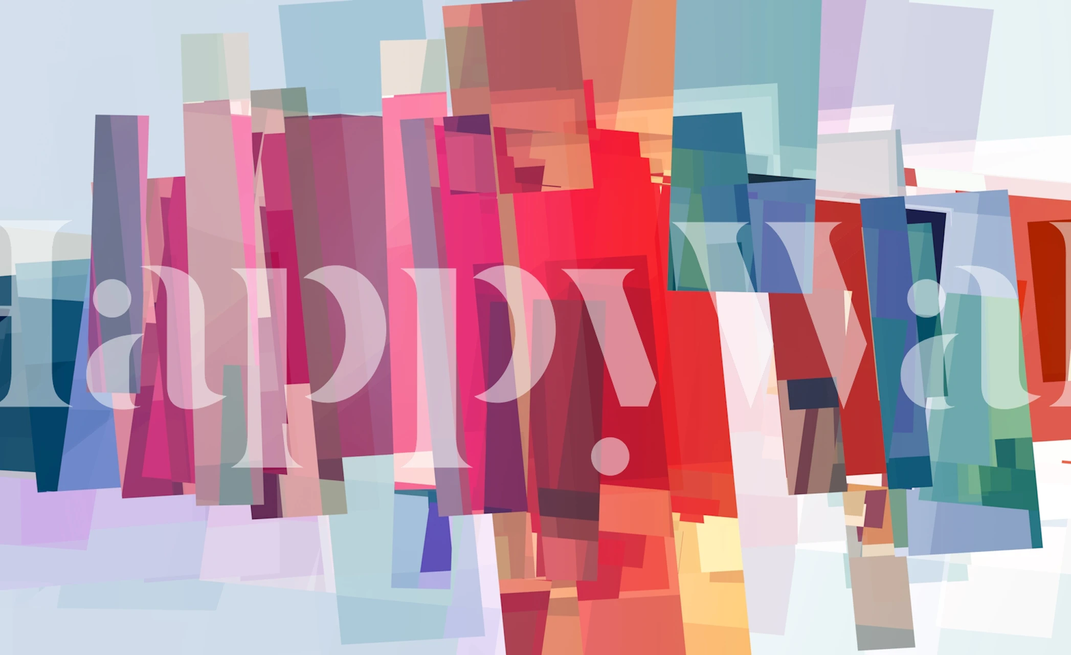 Colored and Overlapping Parts tapet i ett rum