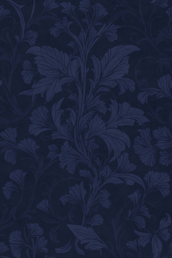 William Morris Style Flourish Damask Blue
