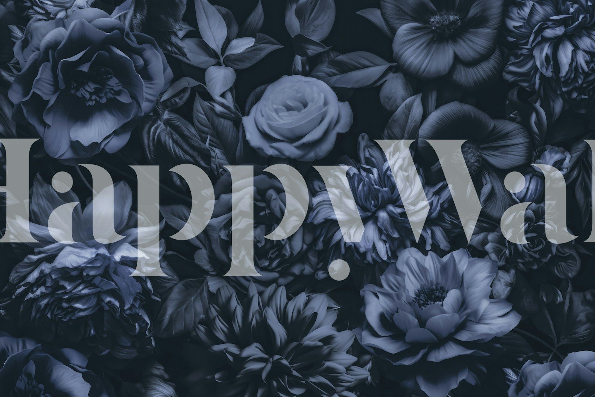 Opulent baroque floral wallpaper design in dark tones