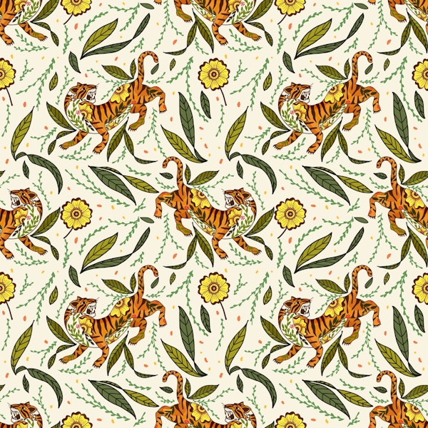 Retro tiger the warrior