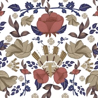 Romantic regency flower baroque wall design tapet