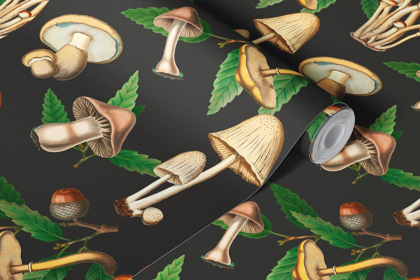 Magic Mushrooms Pattern wallpaper roll