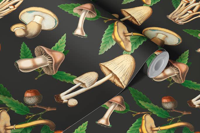 Magic Mushrooms Patternwallpaper roll