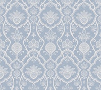 VICTORIAN FLORAL DAMASK COASTAL BLUE behang
