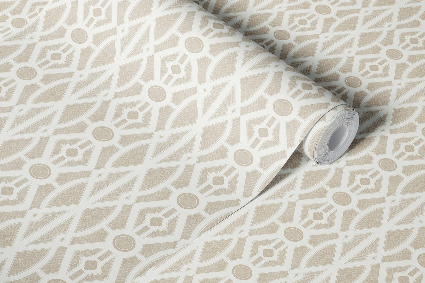 French Renaissance Lattice beige wallpaper roll