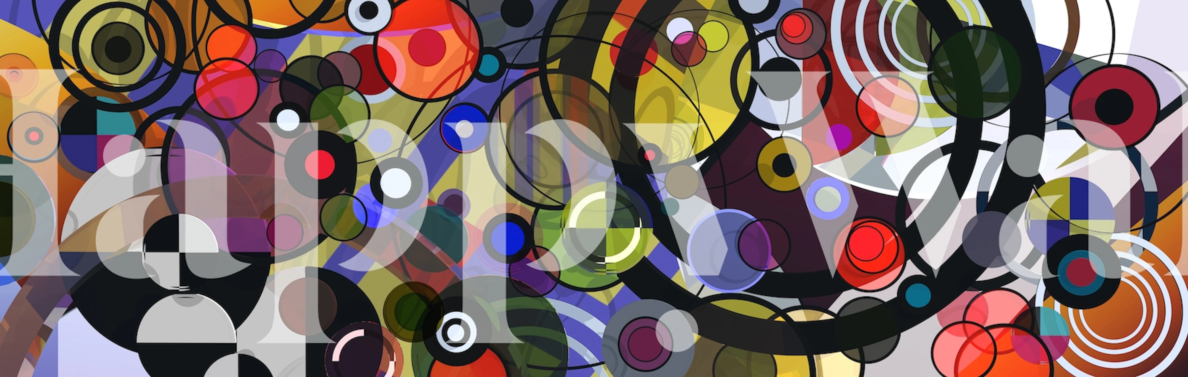 Bunte Circles Tapete in einem modernen Raum