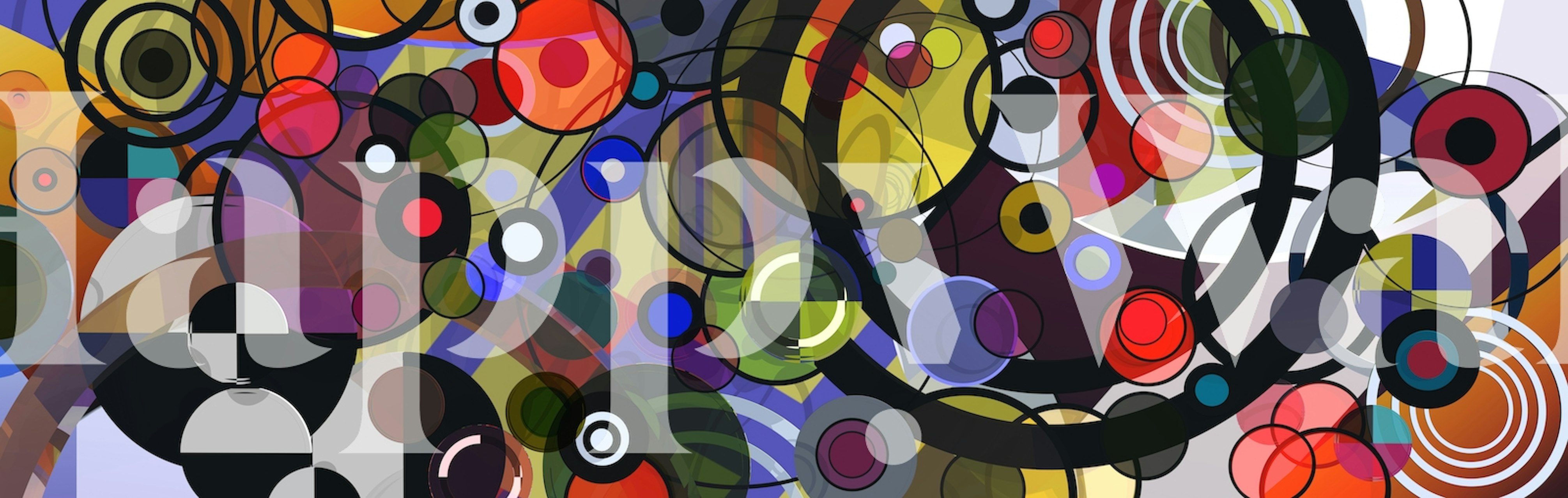 Barevné Circles tapety v moderní místnosti