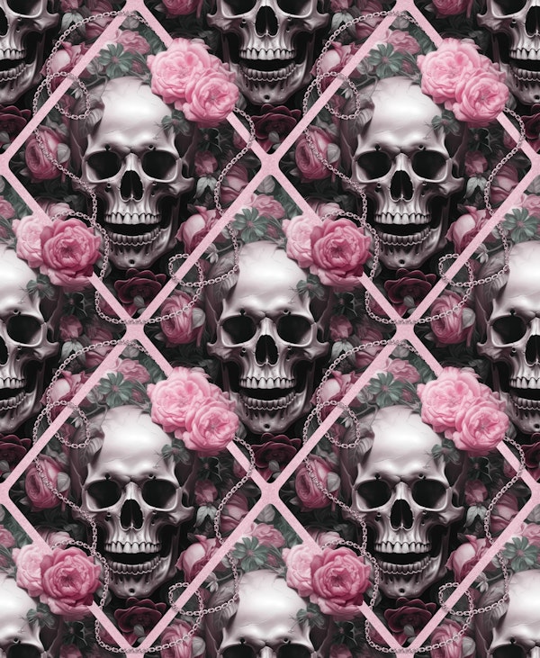 Skulls N Roses Gothic Romance Elegance Pink