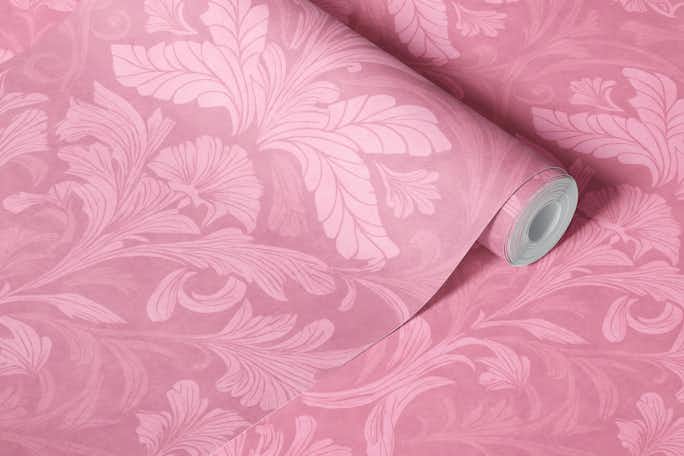 William Morris Style Pattern Pastel Pinkwallpaper roll