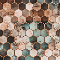 RUGGED MARBLE COPPER TEAL papel de parede