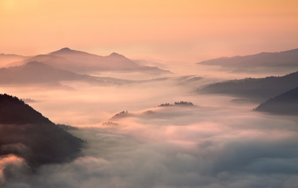 foggy morning in the mountains