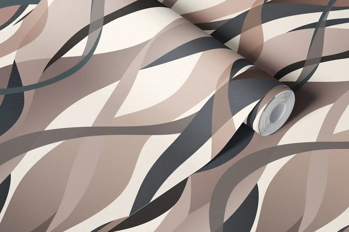 Abstract Flowing Lines Neutral wallpaper roll