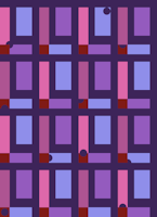 Happy retro checks dark Pink, purple, fuchsia behang
