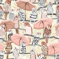 budgie on vacation cream white wallpaper