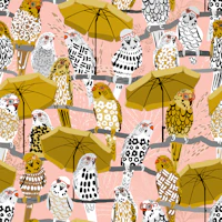 budgie on vacation blush pink wallpaper