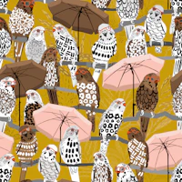 budgie on vacation mustard yellow wallpaper