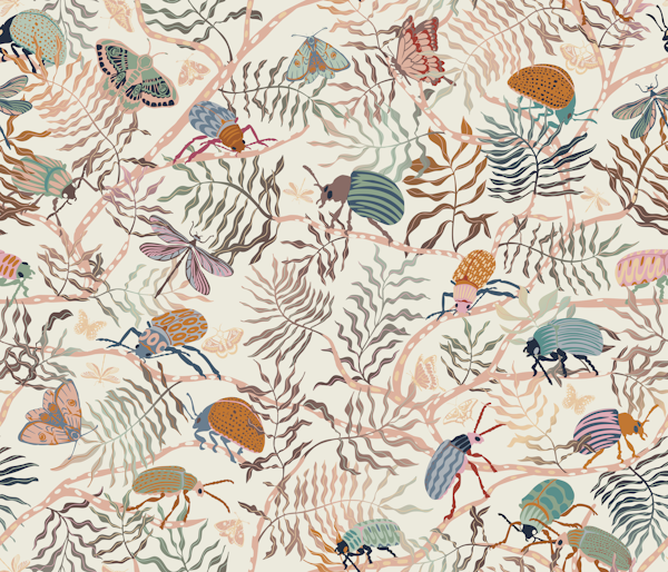 Beetles and butterflies light branches