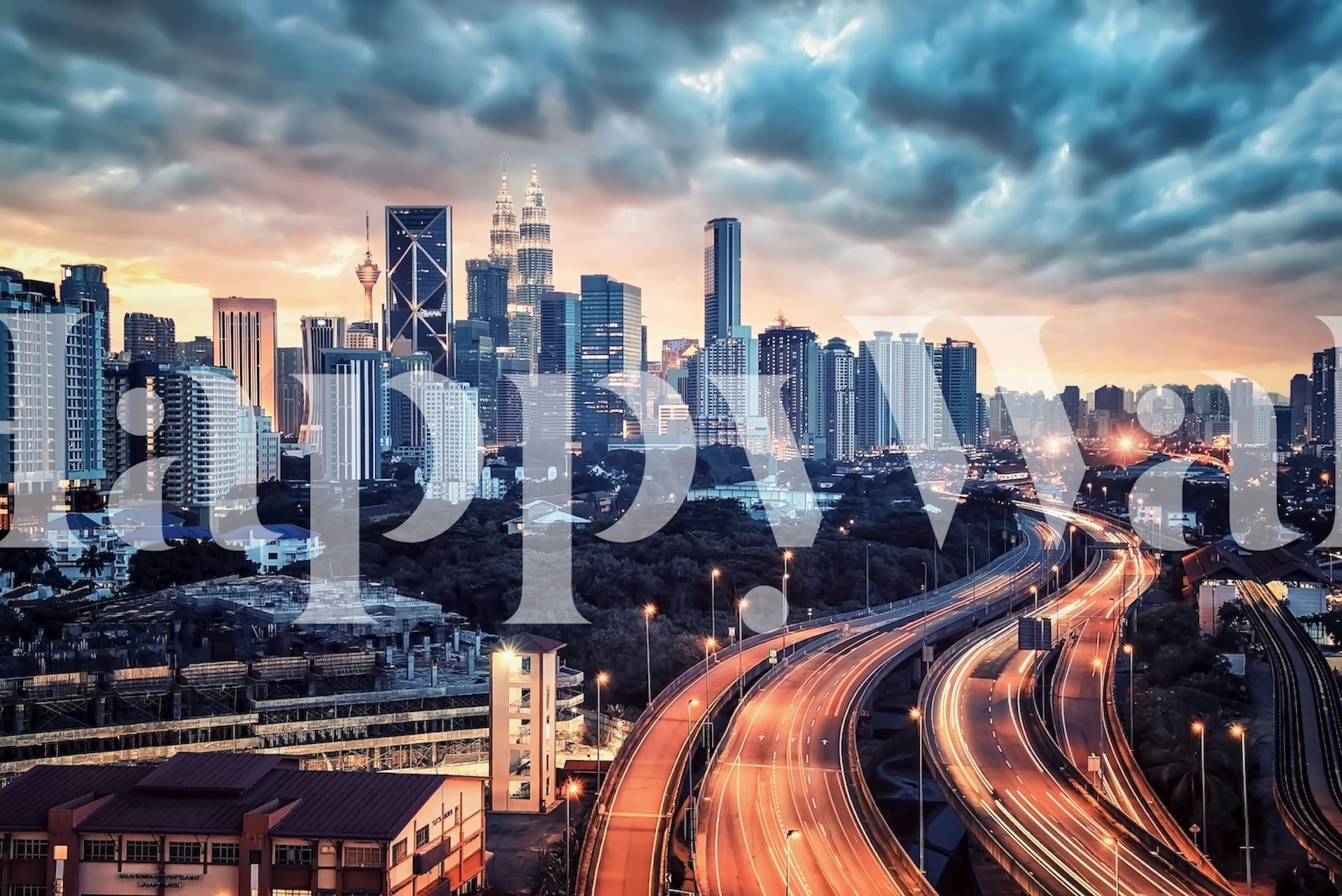 Kula Lumpur wallpaper in a modern room