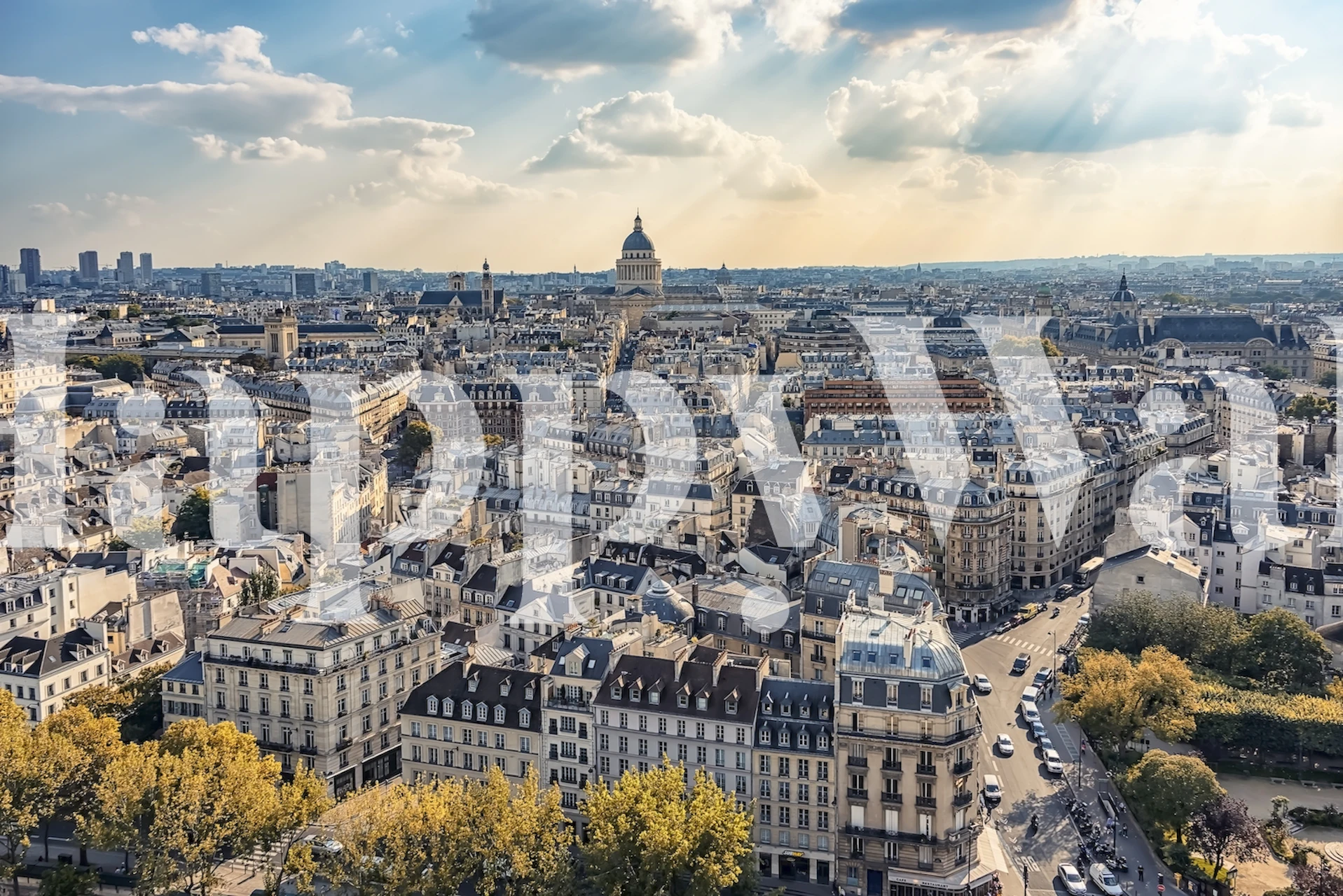 Carta da parati Sunny Paris in un ambiente