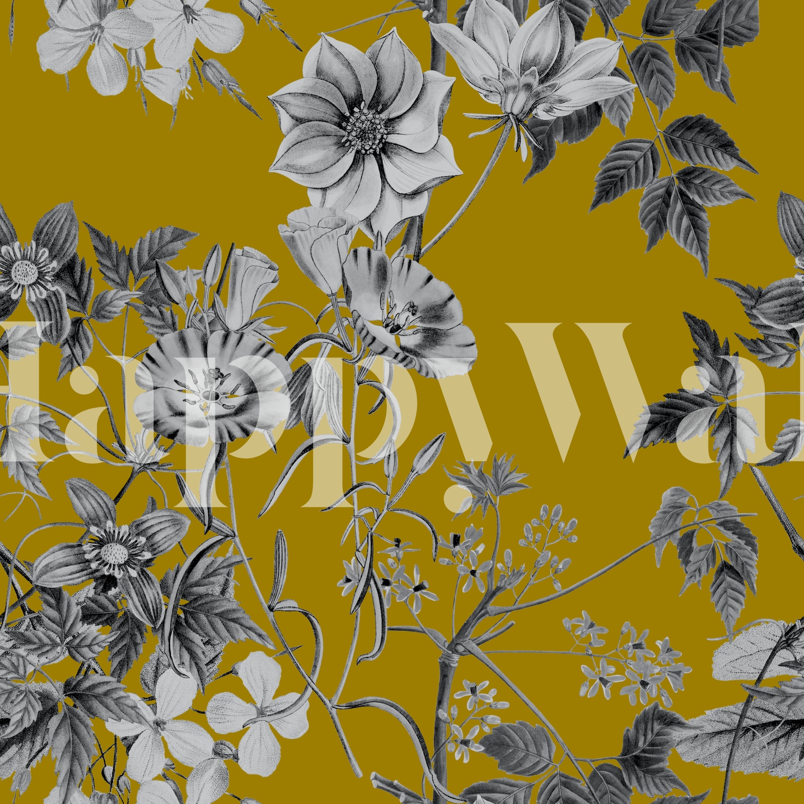 Vintage Yellow Flowers Wallpaper Buy Online Happywall