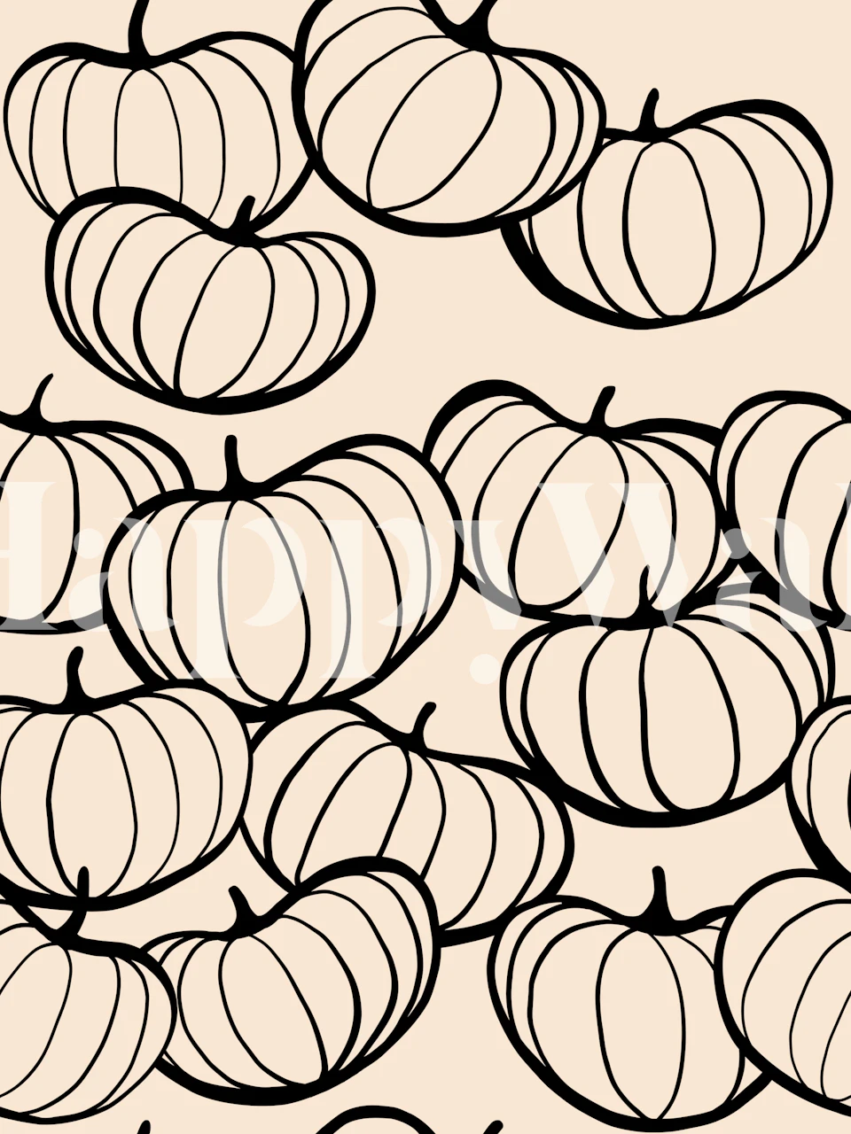 Retro pumpkin fall wallpaper in a room
