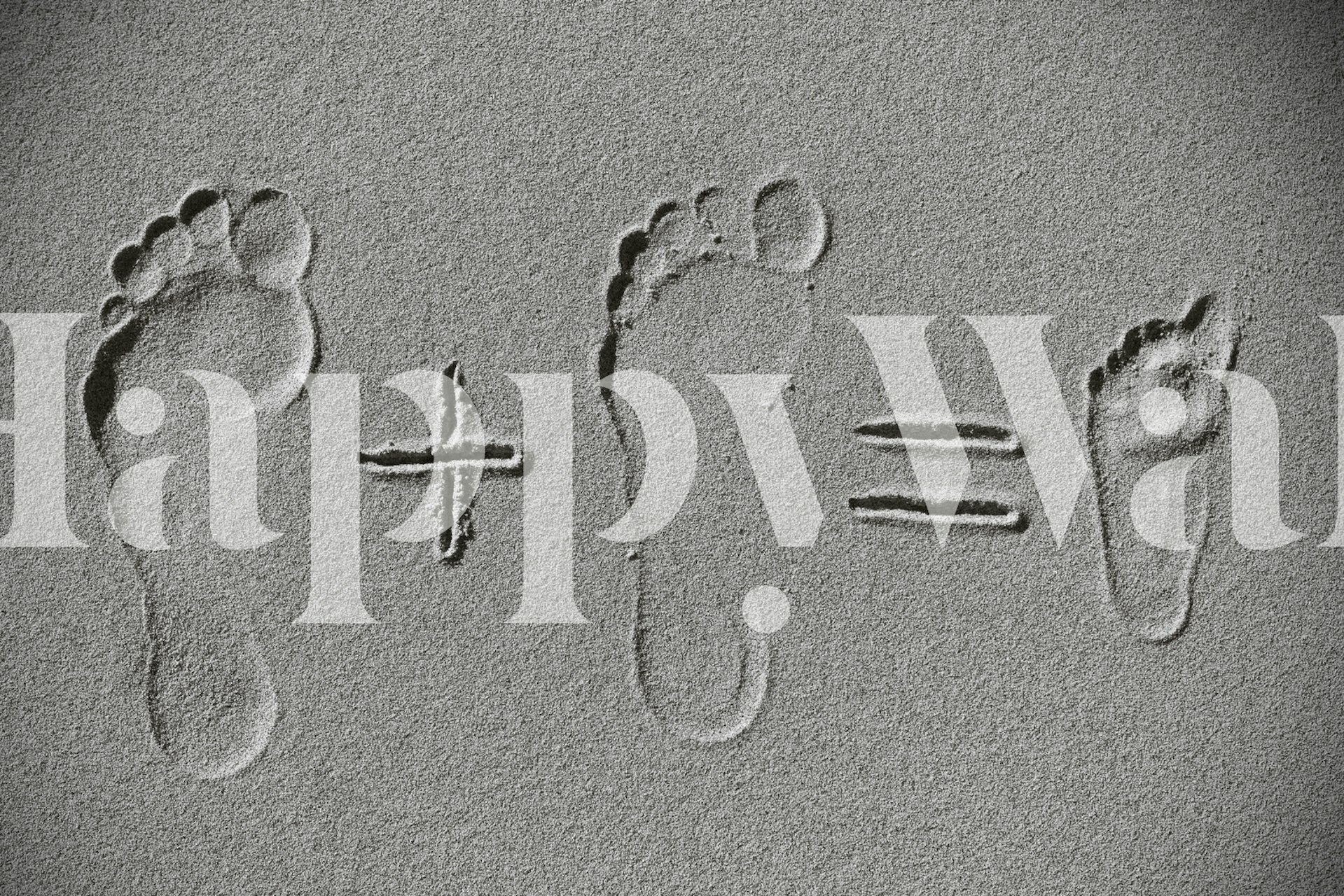 Footprints in sand wallpaper design