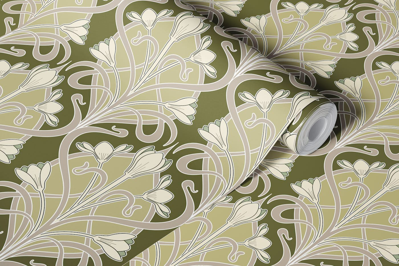 Crocus Art Nouveau_Costa del Sol-Beige wallpaper roll