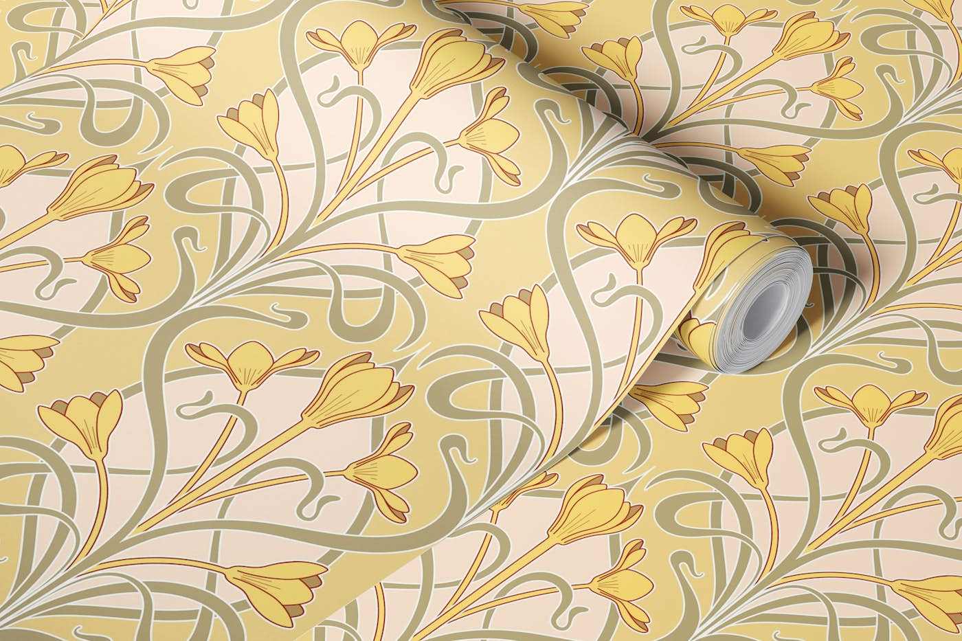 Crocus Art Nouveau_Chalky wallpaper roll