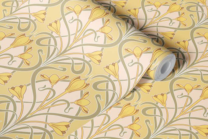 Crocus Art Nouveau_Chalkywallpaper roll