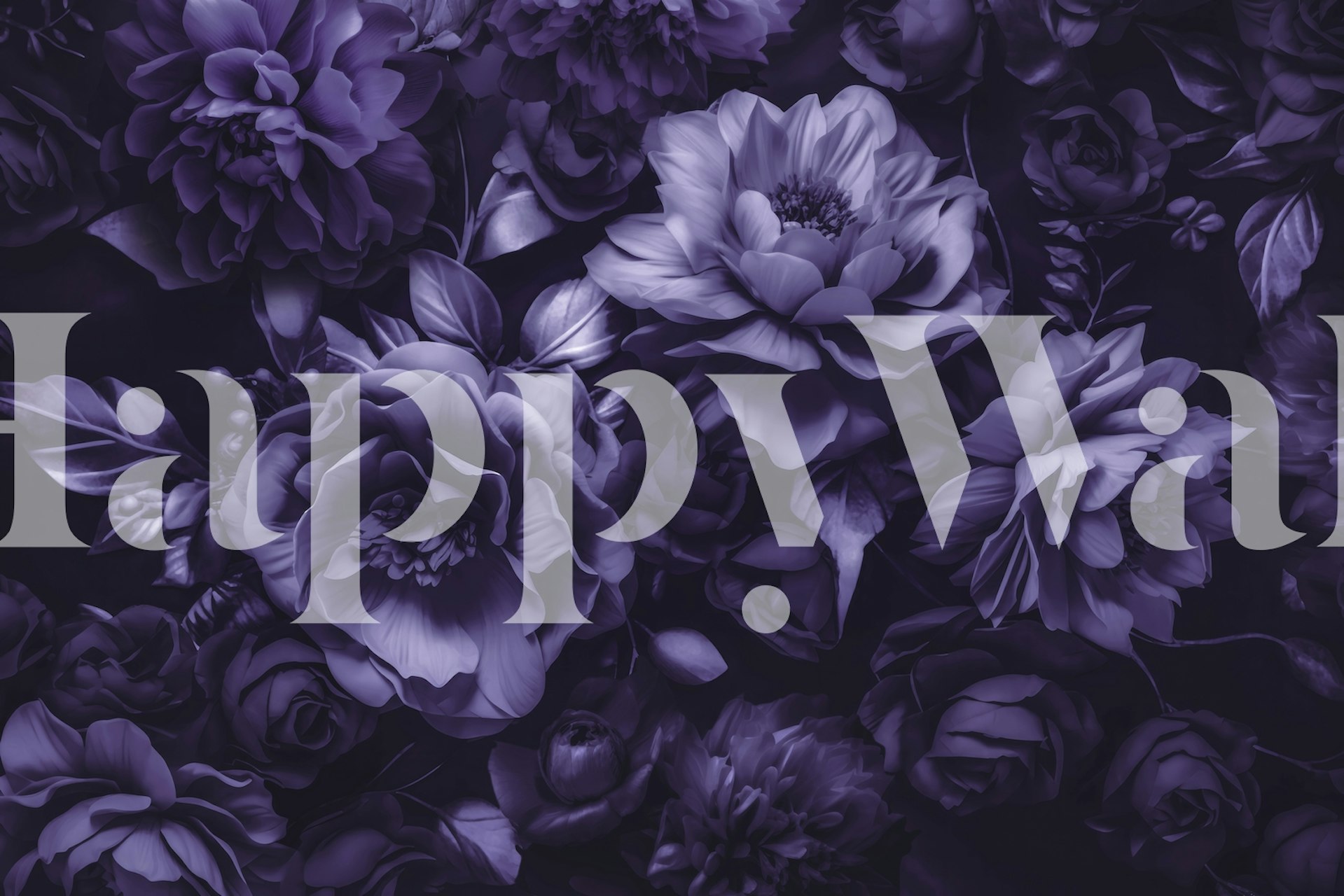 Rich purple floral wallpaper design