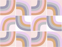 RETRO RAINBOW DECO TILES • MURAL LILAC tapetit
