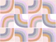 RETRO RAINBOW DECO TILES • MURAL LILAC