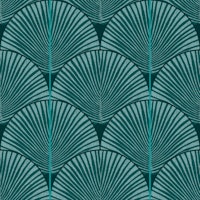 Japandi Palms Peacock Teal Large Scale wallpaper