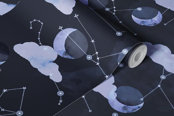 Moon and Constellationswallpaper roll
