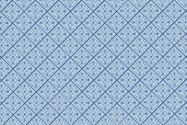 Vintage Spanish Tiles Azulejos Blue Pattern 1