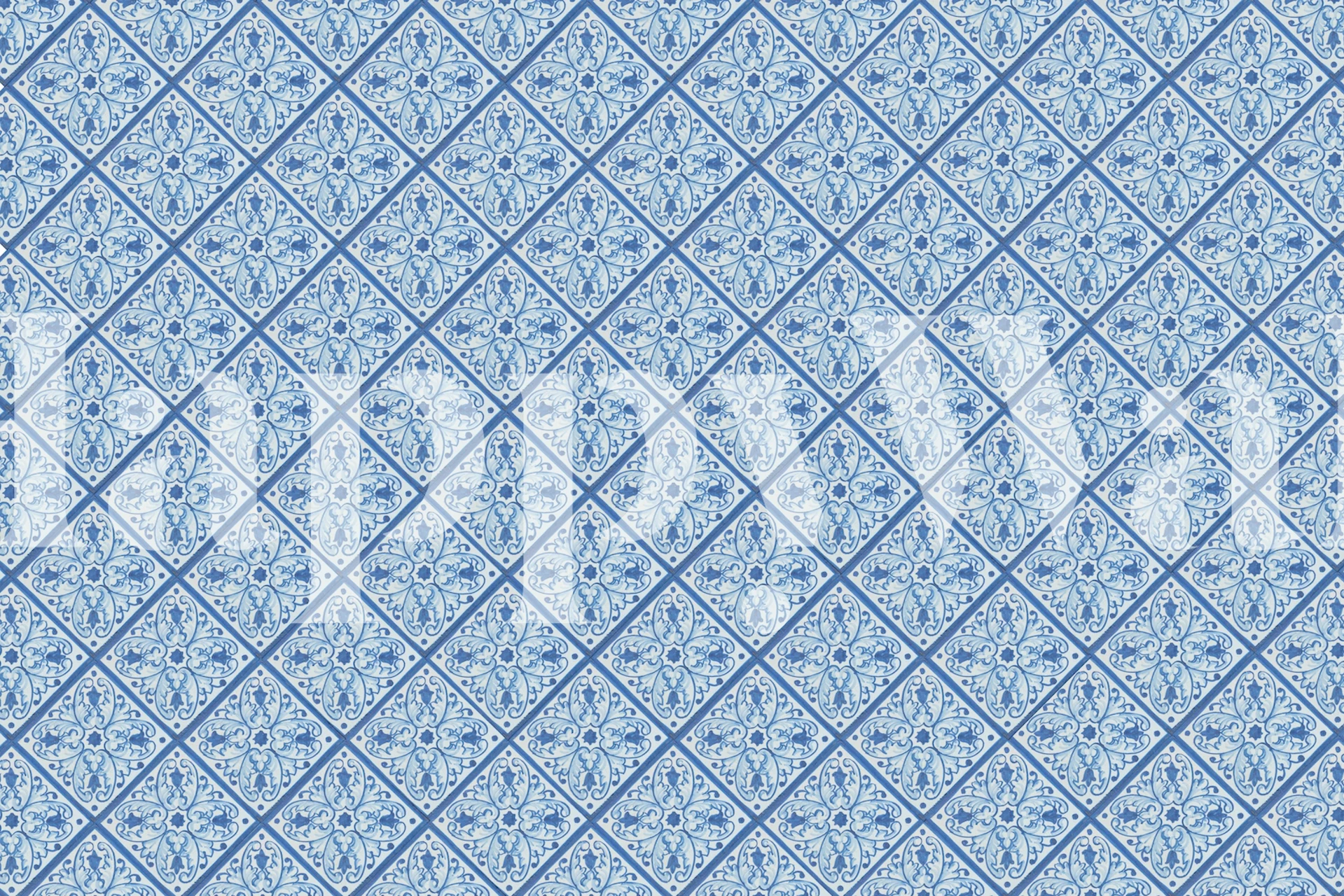 Vintage Spanish Tiles Azulejos in Blue wall mural