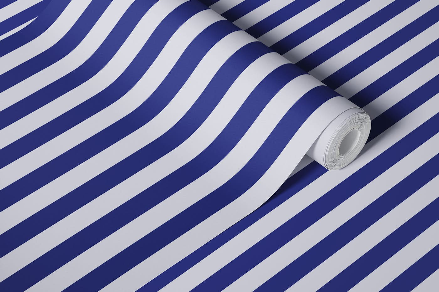 Sodalite/Navy and Gray Stripes wallpaper roll