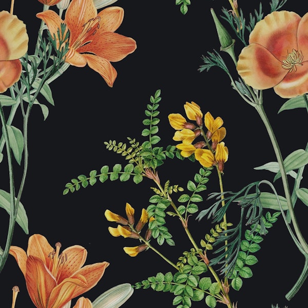 Vintage Orange Floral Pattern