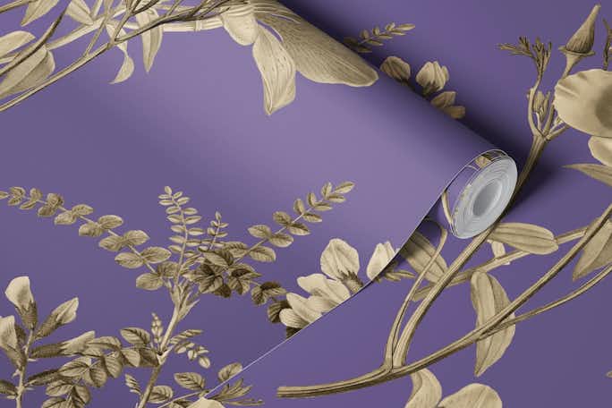 Vintage Purple Floral Patternwallpaper roll