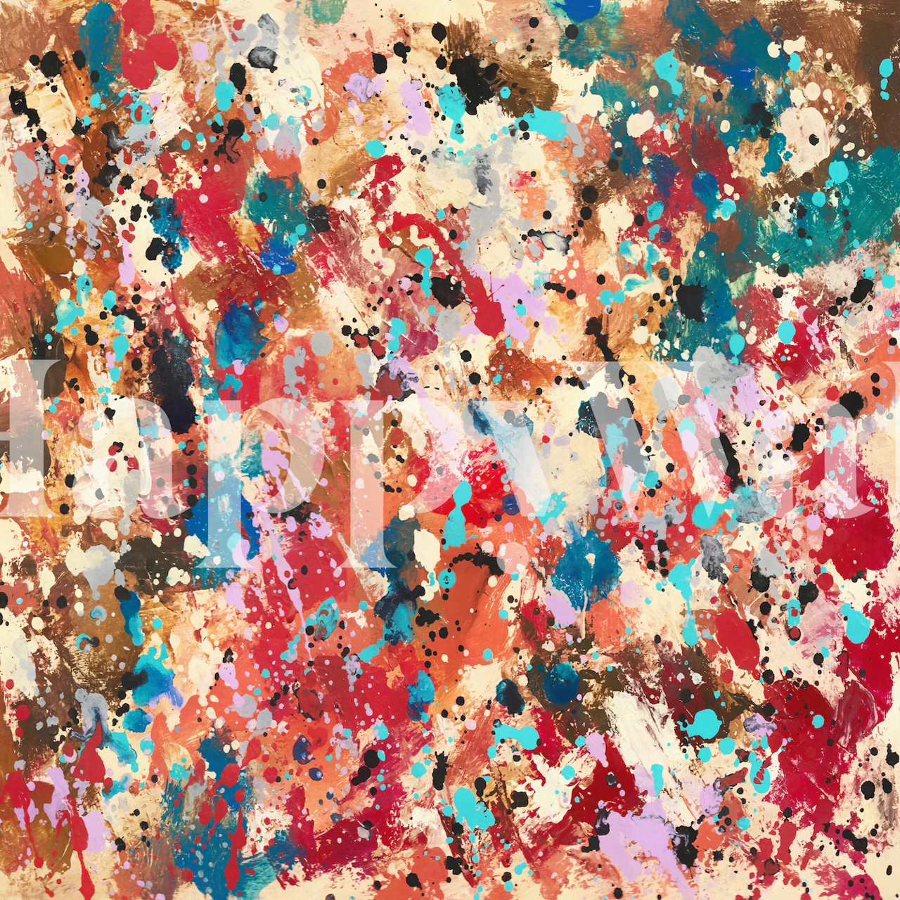 Colorful abstract brush strokes and splashes wallpaper